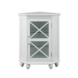 Elegant Home Fashions Owen 24.75-in W x 32-in H x 17.5-in D White Composite Freestanding Linen Cabinet