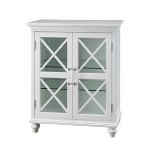 Elegant Home Fashions Owen 26-in W x 32-in H x 12.5-in D White Composite Freestanding Linen Cabinet