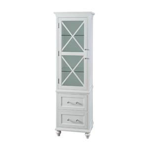 Elegant Home Fashions Owen 18-in W x 60-in H x 14-in D White Composite Freestanding Linen Cabinet