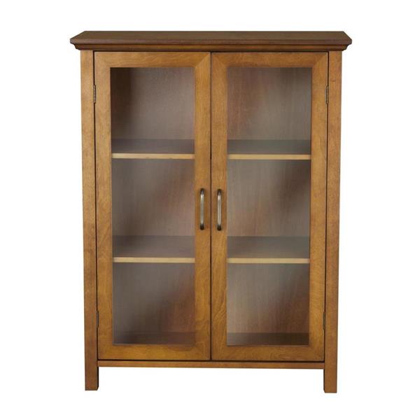 Elegant Home Fashions Avery 26-in W x 34-in H x 12.5-in D Oil oak Composite Freestanding Linen Cabinet