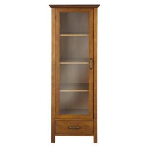 Elegant Home Fashions Avery 17-in W x 48.5-in H x 13.5-in D Oil oak Composite Freestanding Linen Cabinet