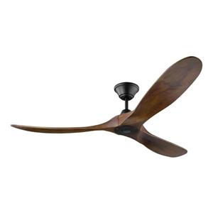 Monte Carlo Fan Company Maverick 60-in Matte Black Indoor/Outdoor Ceiling Fan and Remote (3-Blade) ENERGY STAR
