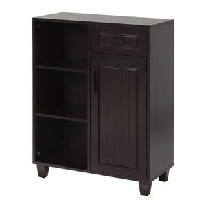 Elegant Home Fashions Catalina 26-in W x 34.25-in H x 12.5-in D Dark Espresso Composite Freestanding Linen Cabinet
