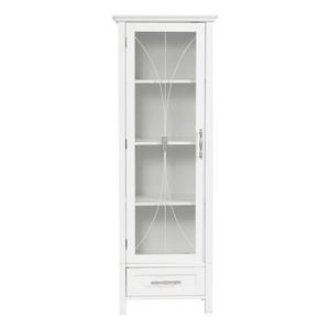 Elegant Home Fashions Delaney 17-in W x 48.5-in H x 13.5-in D White Composite Freestanding Linen Cabinet