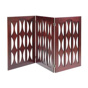 Elegant Home Fashions Freestanding Expandable Brown Wood Pet Gate