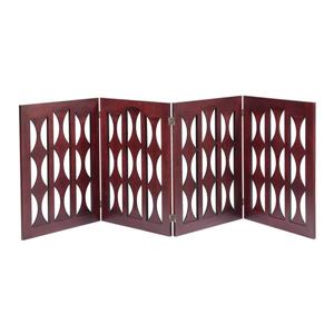 Elegant Home Fashions Freestanding Expandable Brown Wood Pet Gate