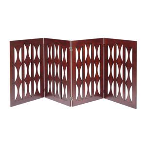 Elegant Home Fashions Freestanding Expandable Brown Wood Pet Gate