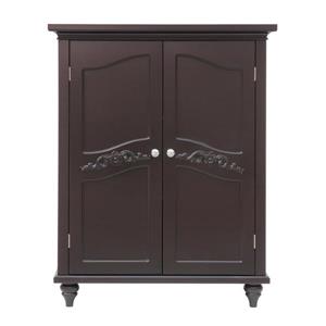 Elegant Home Fashions Versailles 27-in W x 34-in H x 13.75-in D Dark Espresso Composite Freestanding Linen Cabinet