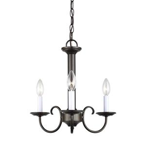 Sea Gull Lighting Holman 3-Light Heirloom Bronze French Country/Cottage Candle Chandelier