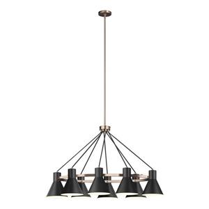Sea Gull Lighting Holman 9-Light Heirloom Bronze Traditional Etched Glass Tiered Chandelier