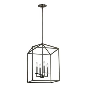 Sea Gull Lighting Perryton Heirloom Bronze Industrial Cage Pendant