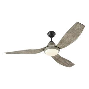 Monte Carlo Fan Company Avvo 56-in Aged Pewter LED Indoor/Outdoor Ceiling Fan with Light Kit and Remote (3-Blade)