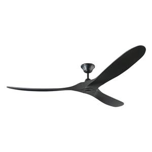 Monte Carlo Fan Company Maverick 70-in Matte Black/Black Indoor/Outdoor Ceiling Fan and Remote (3-Blade)