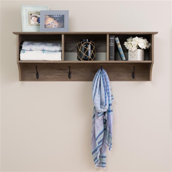 Costway Wooden Wall Mounted Coat Rack Hanging Cubby Organizer