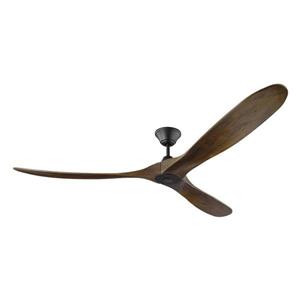 Monte Carlo Fan Company Maverick 70-in Matte Black Indoor/Outdoor Ceiling Fan and Remote (3-Blade)