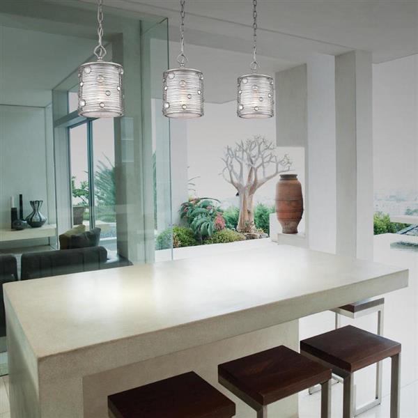 Golden Lighting Joia Peruvian Silver Mini Transitional Drum Pendant