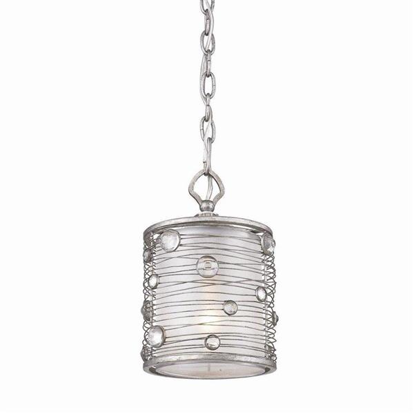 Golden Lighting Joia Peruvian Silver Mini Transitional Drum Pendant