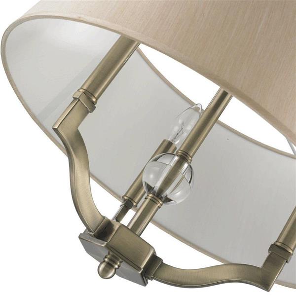 Golden Lighting Waverly AB Aged Brass Multi-Light Transitional Drum Pendant