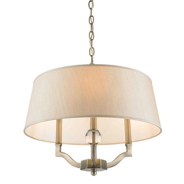 Golden Lighting Waverly AB Aged Brass Multi-Light Transitional Drum Pendant