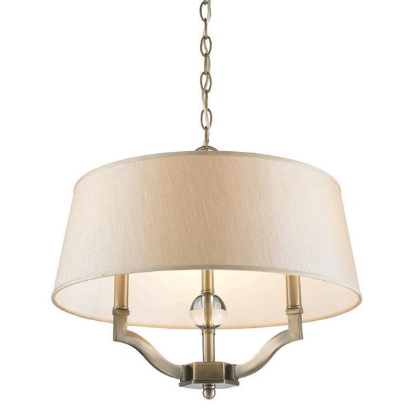 Golden Lighting Waverly AB Aged Brass Multi-Light Transitional Drum Pendant