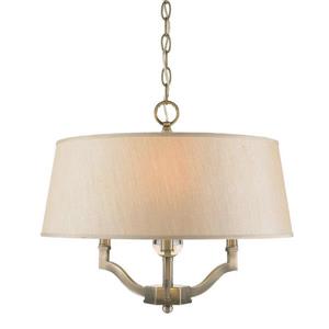 Golden Lighting Waverly AB Aged Brass Multi-Light Transitional Drum Pendant