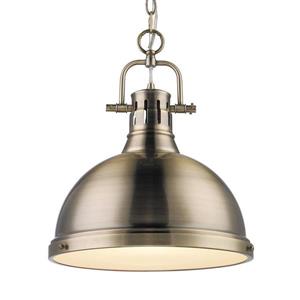 Golden Lighting Duncan AB Aged Brass Transitional Dome Pendant