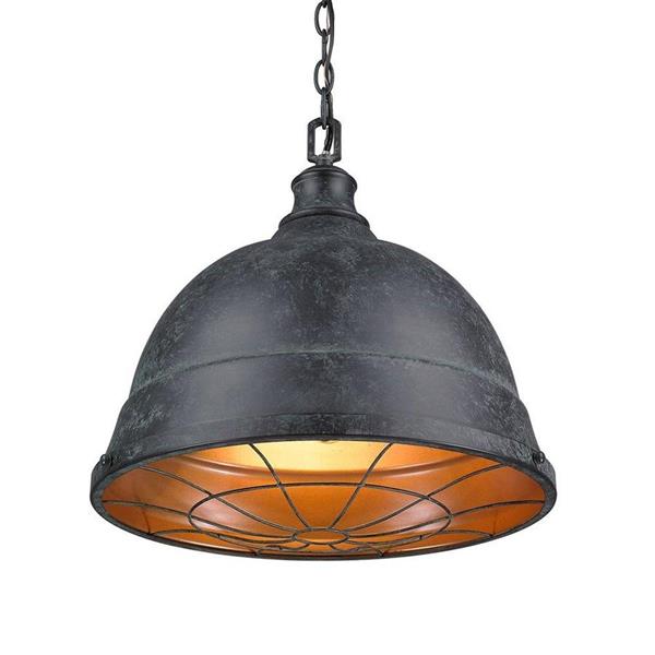 Golden Lighting Bartlett BP Black Patina Multi-Light Transitional Dome Pendant