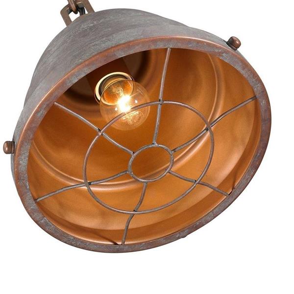 Petit luminaire suspendu Bartlett de Golden Lighting, patine cuivre