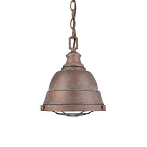 Petit luminaire suspendu Bartlett de Golden Lighting, patine cuivre