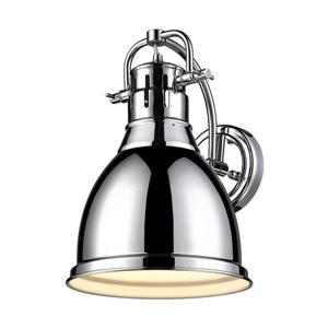 Golden Lighting Duncan CH 8.875-in W 1-Light Chrome Transitional Arm Hardwired Standard Wall Sconce