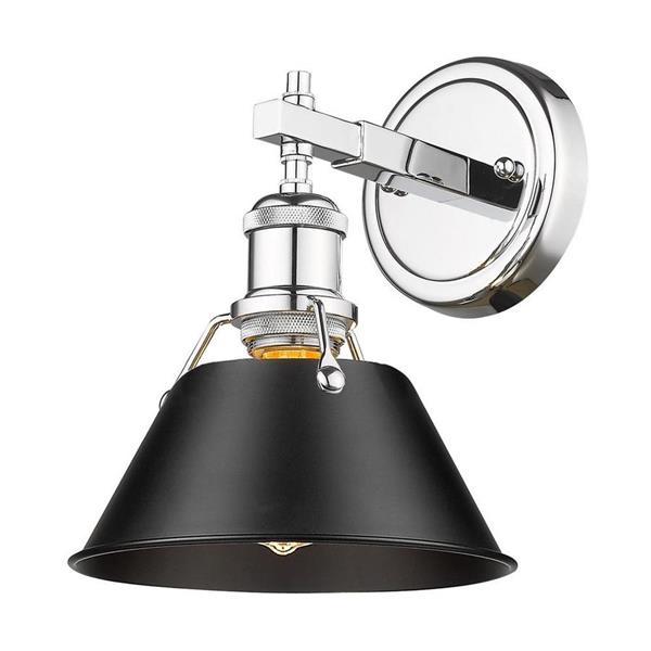 Golden Lighting Orwell Ch 1 Light 7 5 In Chrome Cone Vanity Light Rona