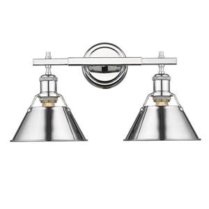 Golden Lighting Orwell CH 2-Light 18.25-in Chrome Cone Vanity Light