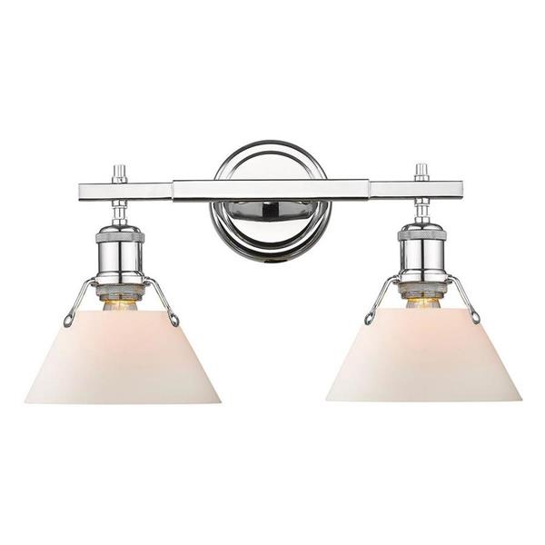 Golden Lighting Orwell CH 2-Light 18.25-in Chrome Cone Vanity Light