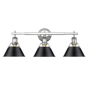 Golden Lighting Orwell CH 3-Light 24.25-in Chrome Cone Vanity Light