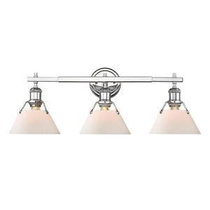 Golden Lighting Orwell CH 3-Light 24.25-in Chrome Cone Vanity Light