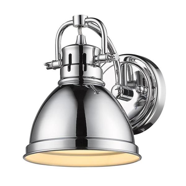 Golden Lighting Duncan CH 1-Light 6.5-in Chrome Dome Vanity Light