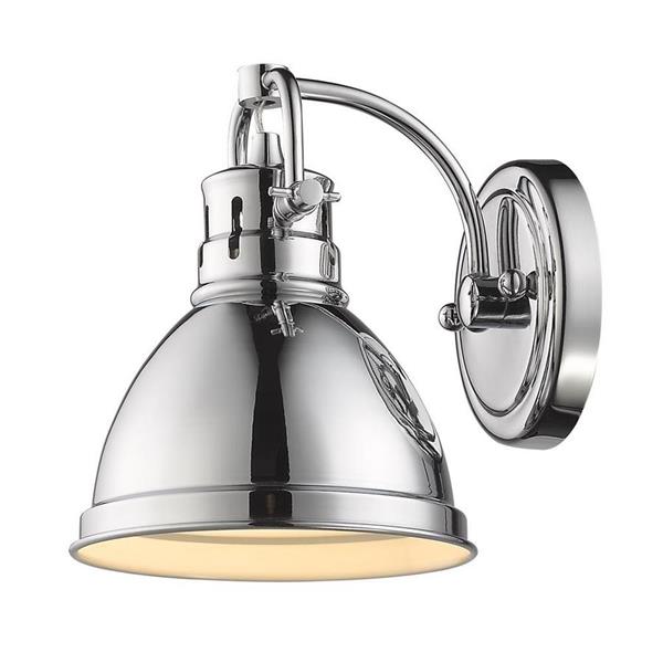 Golden Lighting Duncan CH 1-Light 6.5-in Chrome Dome Vanity Light