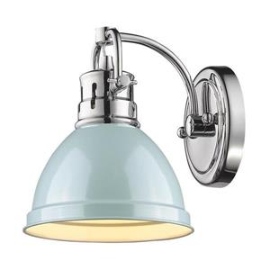 Golden Lighting Duncan PW 1-Light 6.5-in Pewter Dome Vanity Light