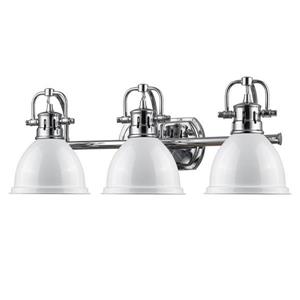 Golden Lighting Duncan CH 3-Light 24.5-in Chrome Dome Vanity Light