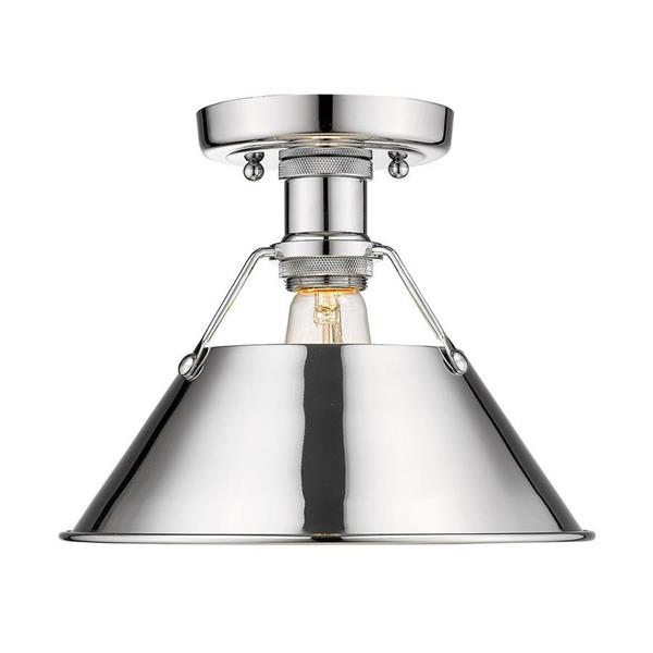 Golden Lighting Orwell CH 10-in W Chrome Metal Semi-Flush Mount Light