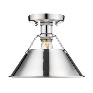 Golden Lighting Orwell CH 10-in W Chrome Metal Semi-Flush Mount Light