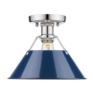 Golden Lighting Orwell CH 10.0-in W Chrome Metal Transitional Semi-Flush Mount Lightt