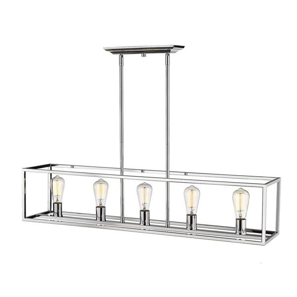 Golden Lighting Wesson 41.0-in W 5-Light Chrome Transitional Kitchen Island Light