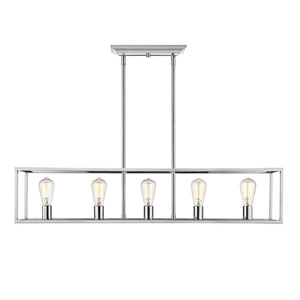 Golden Lighting Wesson 41.0-in W 5-Light Chrome Transitional Kitchen Island Light