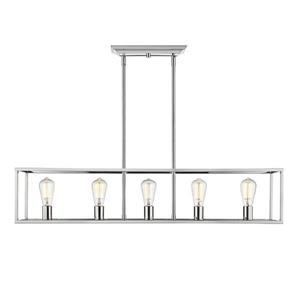 Suspension linéaire à 5 lumières Wesson de Golden Lighting, 41 po, chrome