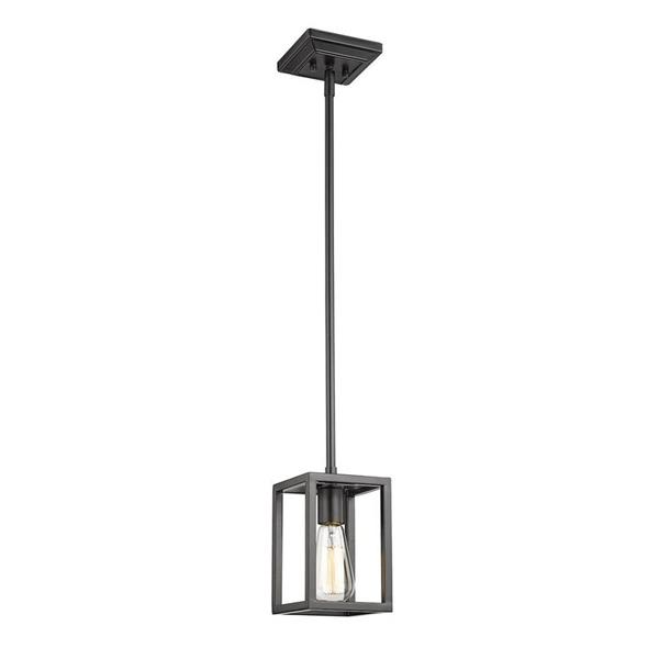 Golden Lighting Wesson Black Mini Transitional Square Pendant