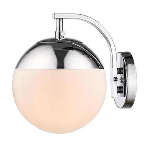 Golden Lighting Dixon CH 7.75-in W 1-Light Chrome Transitional Ambient Hardwired Wall Sconce
