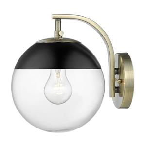 Golden Lighting Dixon AB 7.75-in W 1-Light Aged Brass Transitional Ambient Hardwired Wall Sconce