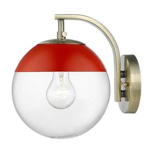 Golden Lighting Dixon AB 7.75-in W 1-Light Aged Brass Transitional Ambient Hardwired Wall Sconce