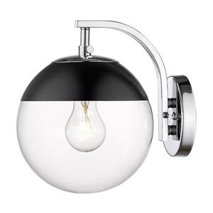 Golden Lighting Dixon CH 7.75-in W 1-Light Chrome Transitional Ambient Hardwired Wall Sconce